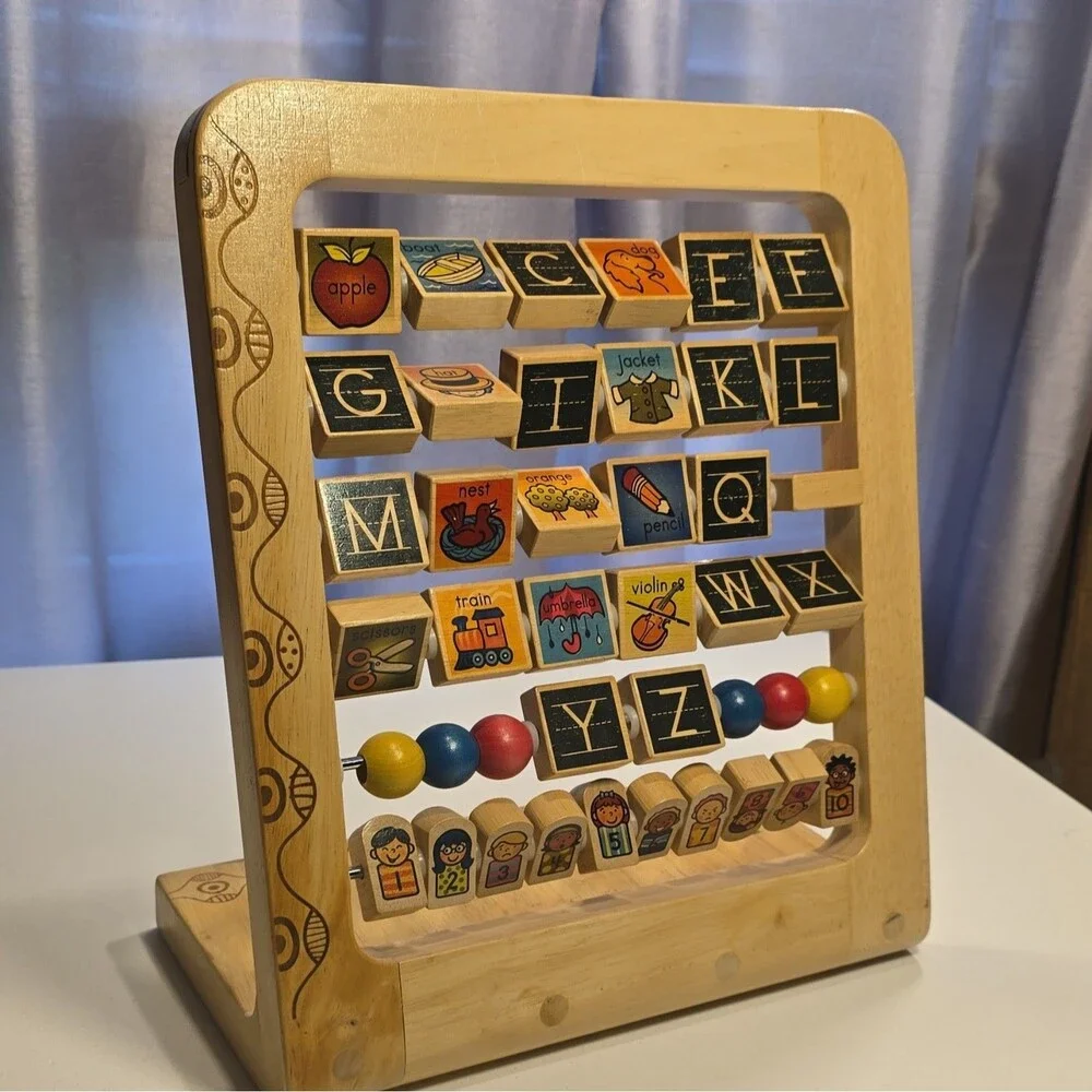 B. Toys Wooden Alphabet & Counting Educational Toy for Ages 3-7
